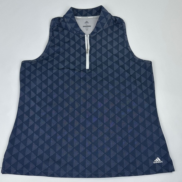 Adidas Golf Dark Blue Geometric  Racerback Sleeveless Tank Top. X-LARGE Women’s. - Picture 1 of 7